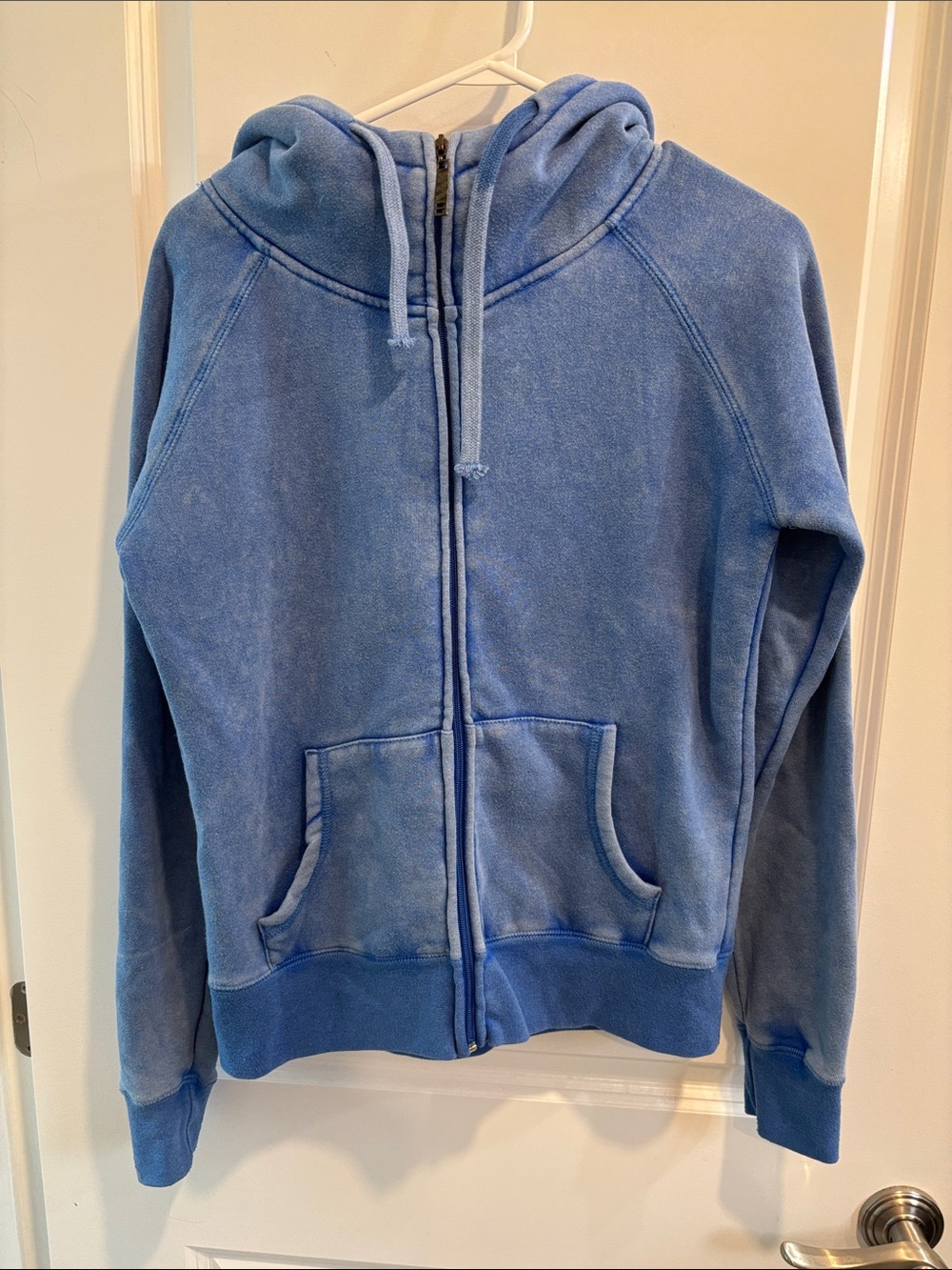 Streetwear Society Blue Full-Zip Hooded Puffer Sweater